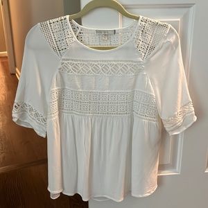 Baby doll lace detail top